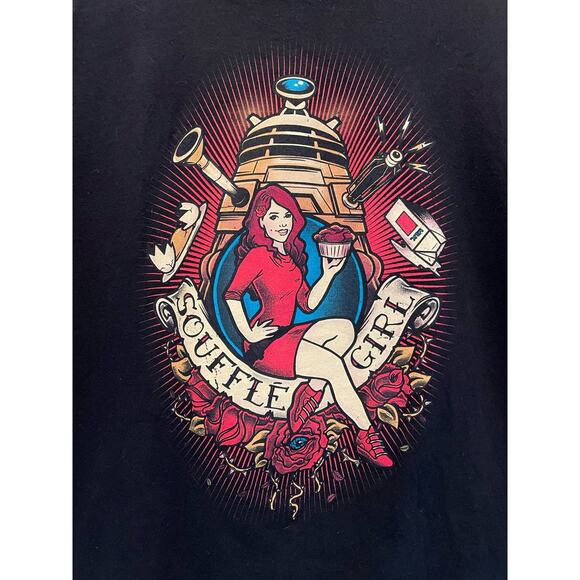 Tee Fury Black with Souffle Girl Pin-up Transfer Short Sleeve T-Shirt XL - Picture 2 of 4